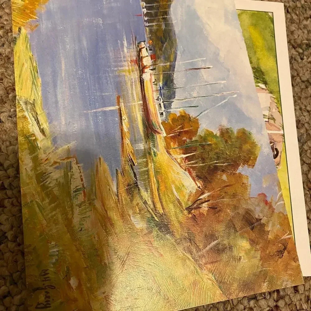 VTG 1 Box Birthday Print Art Painting Greeting Cards  and other cards Collection